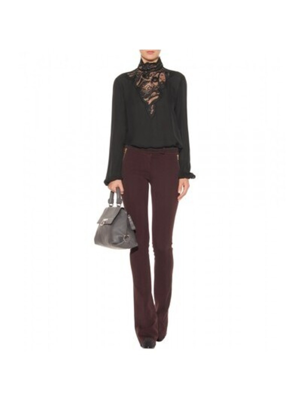 EMILIO PUCCI Purple Flared Leg Stretch Knit Trousers  Sz:38 Retail $795 NEW